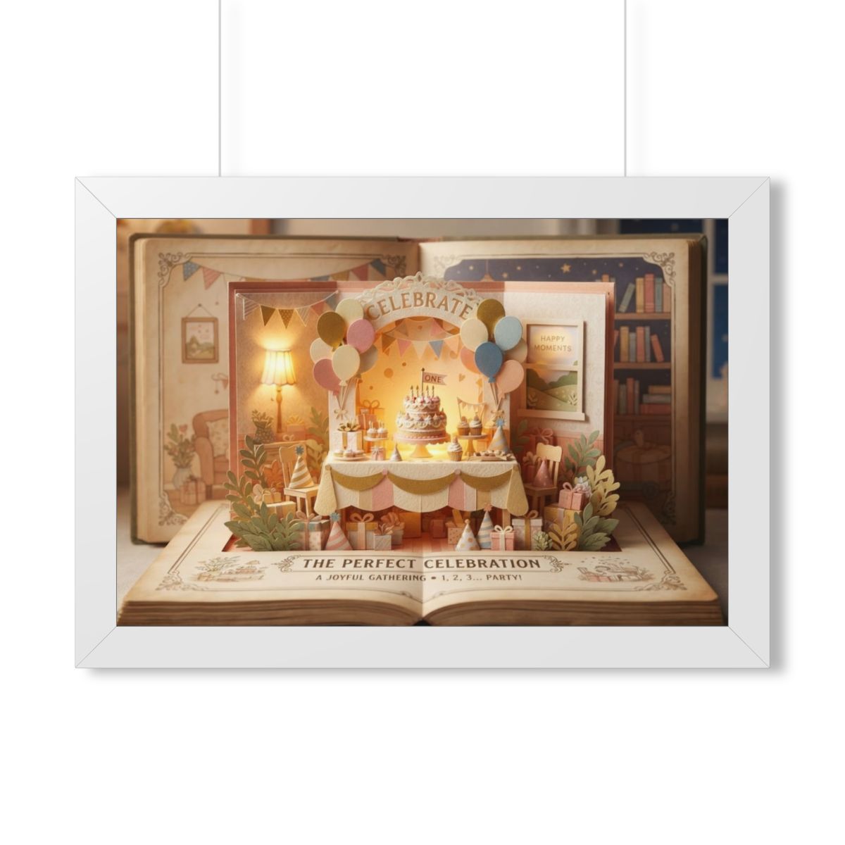 Framed Horizontal Poster - Storybook World — White (14×11......