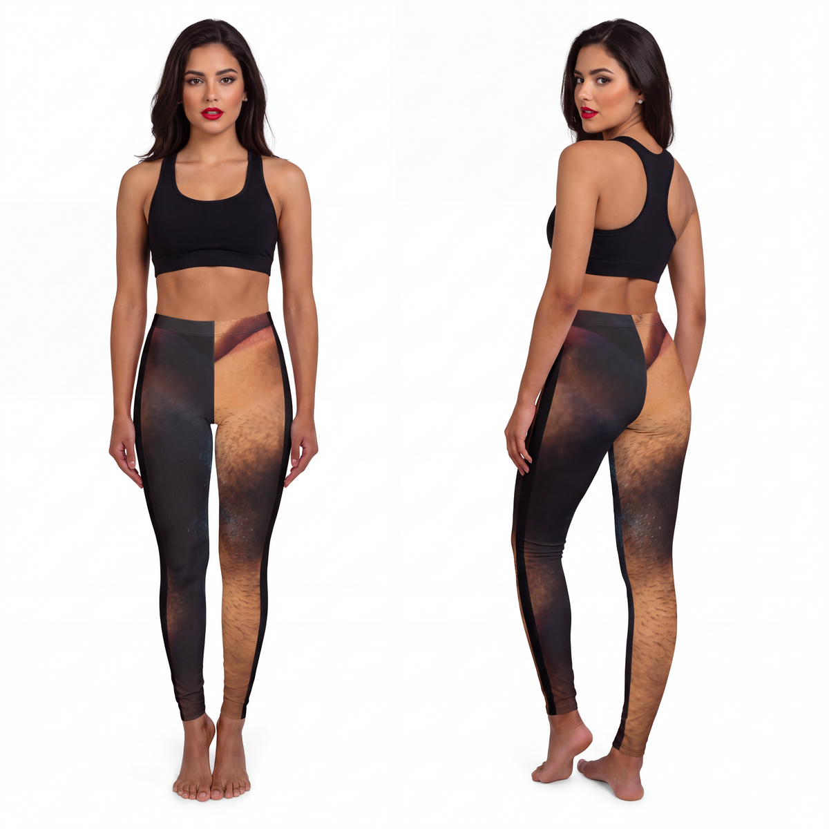 Women's Casual Spandex Leggings - Neon Horizon Portrait |...
