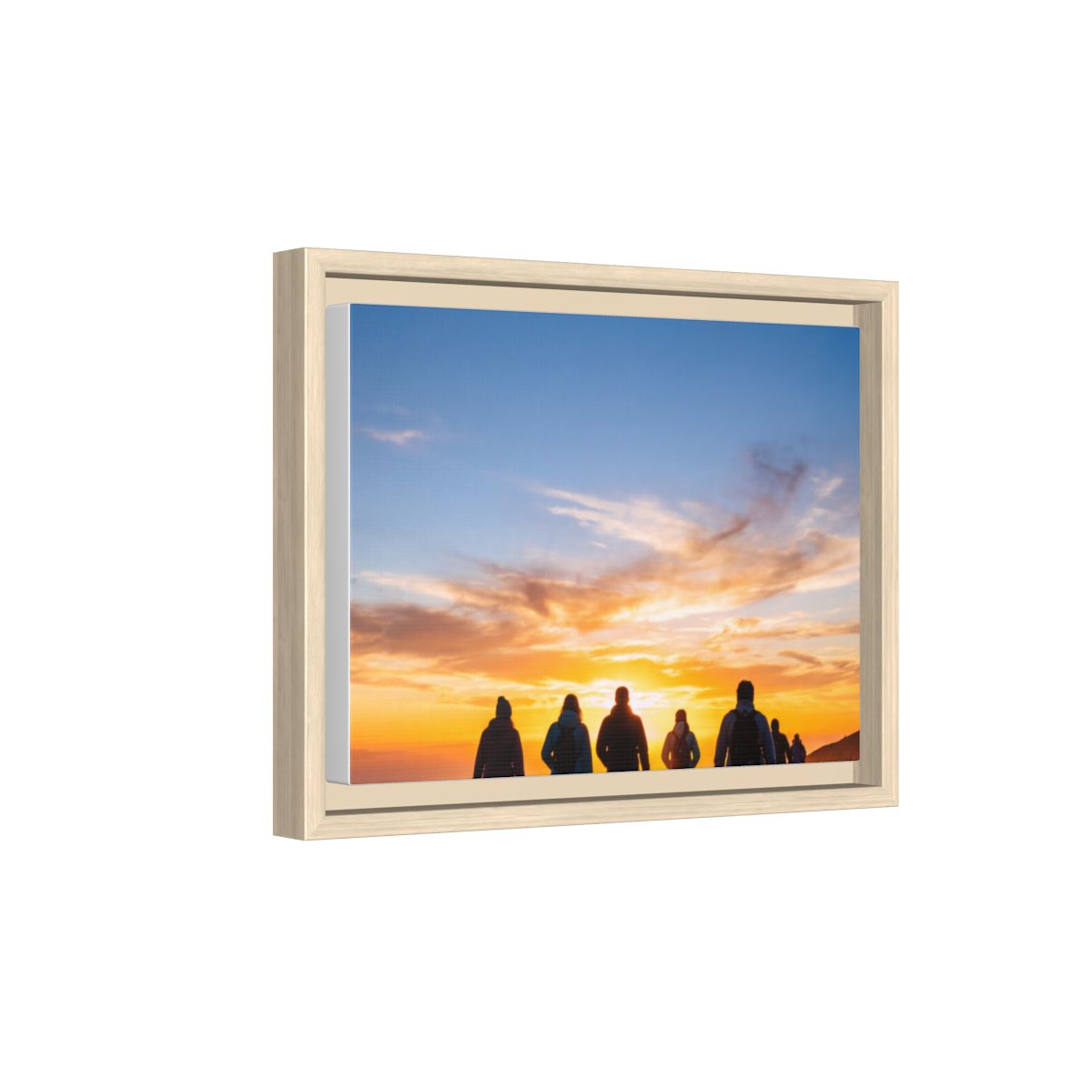 Framed Canvas - Sunset Silhouette — Natural / 1.25"