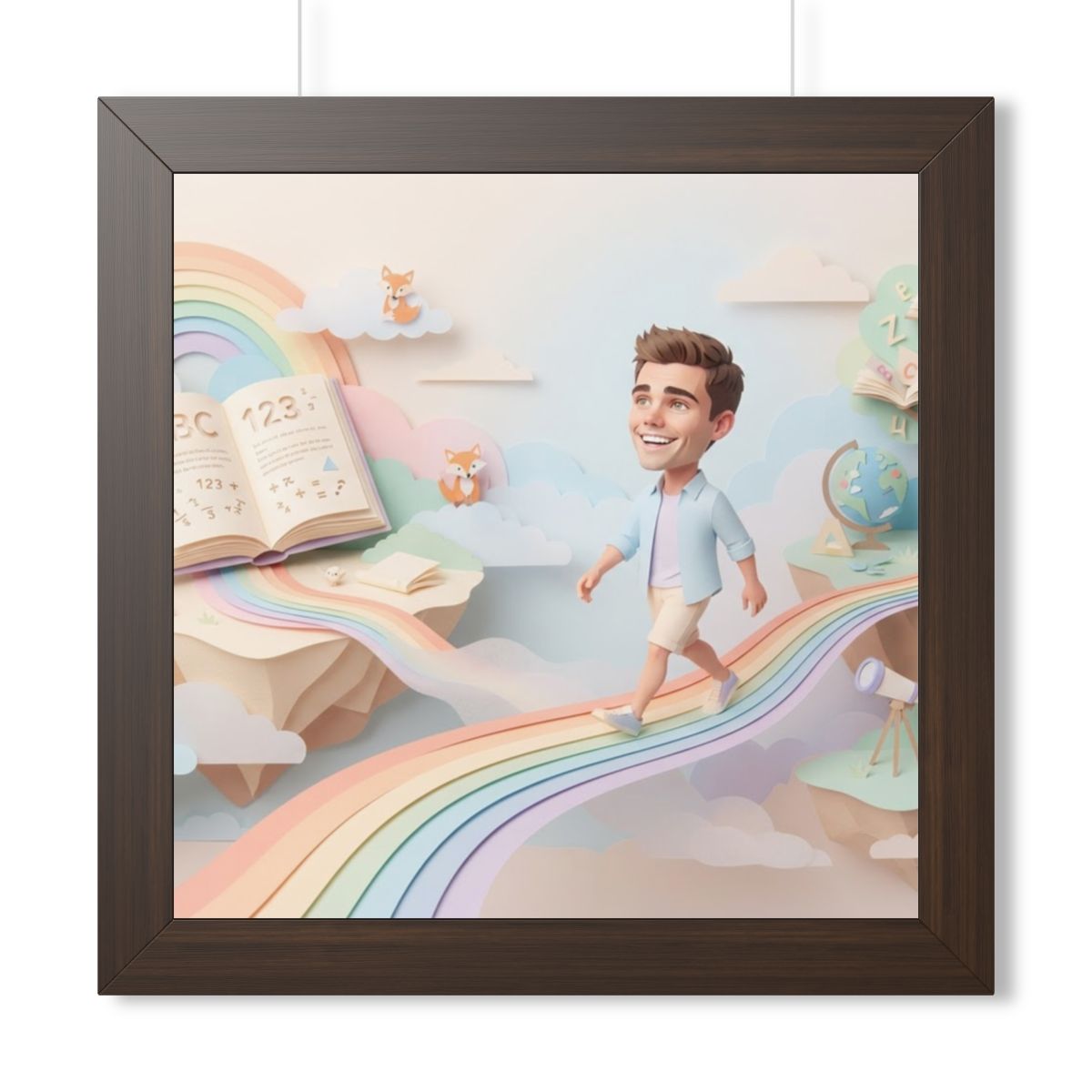 Framed Horizontal Poster - Rainbow Odyssey — Walnut (14×11...