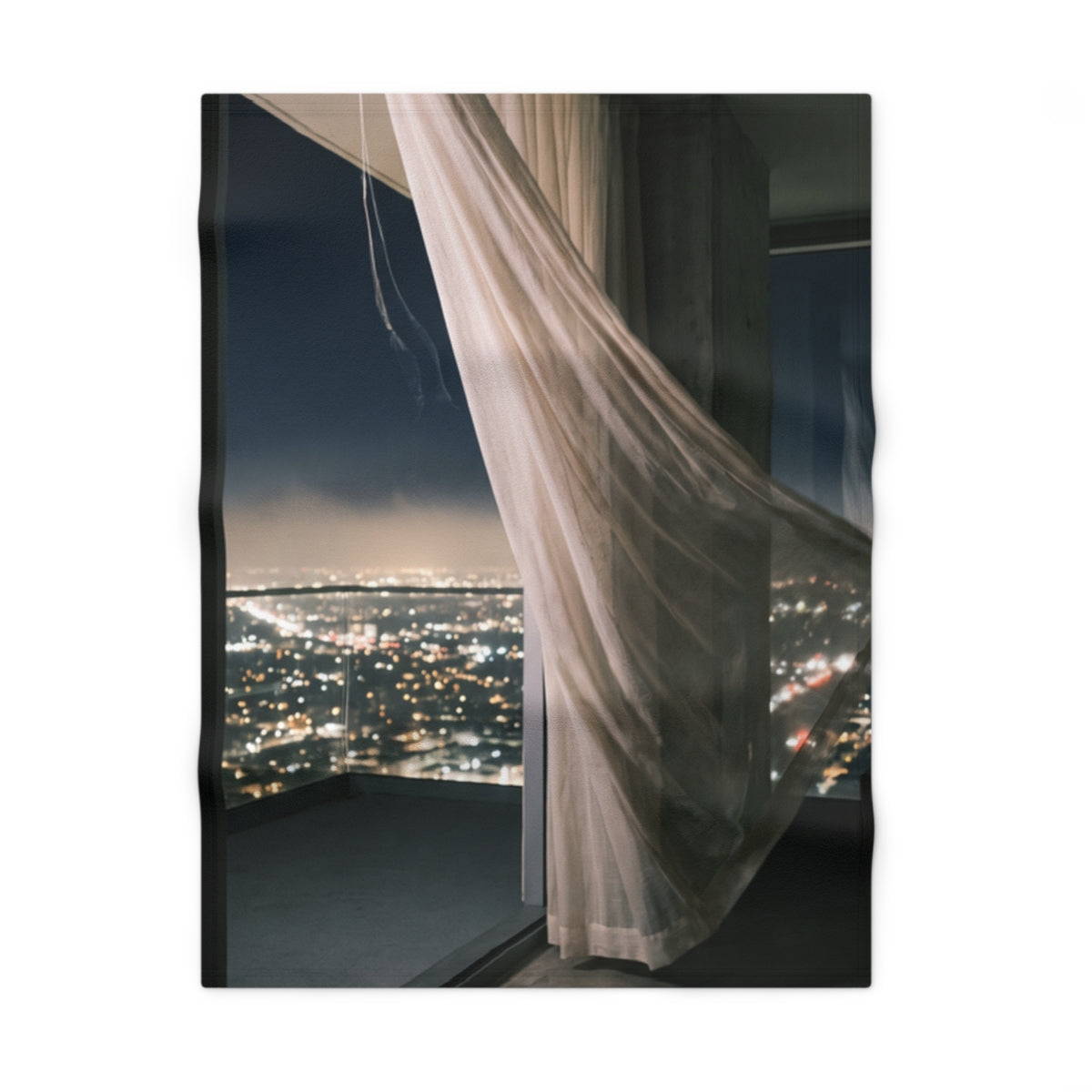 City Skyline Night View Fleece Baby Blanket