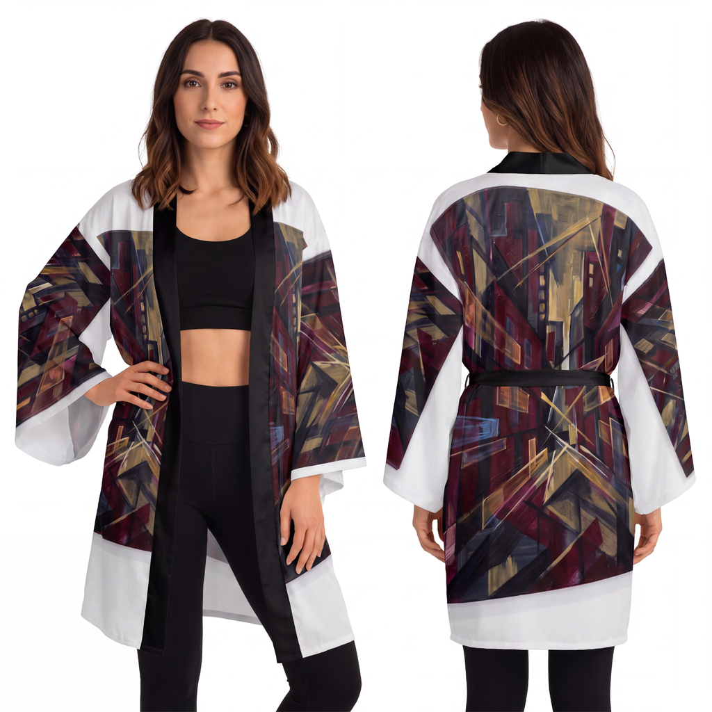 Long Sleeve Kimono Robe - Urban Glow | Echovira Gallery