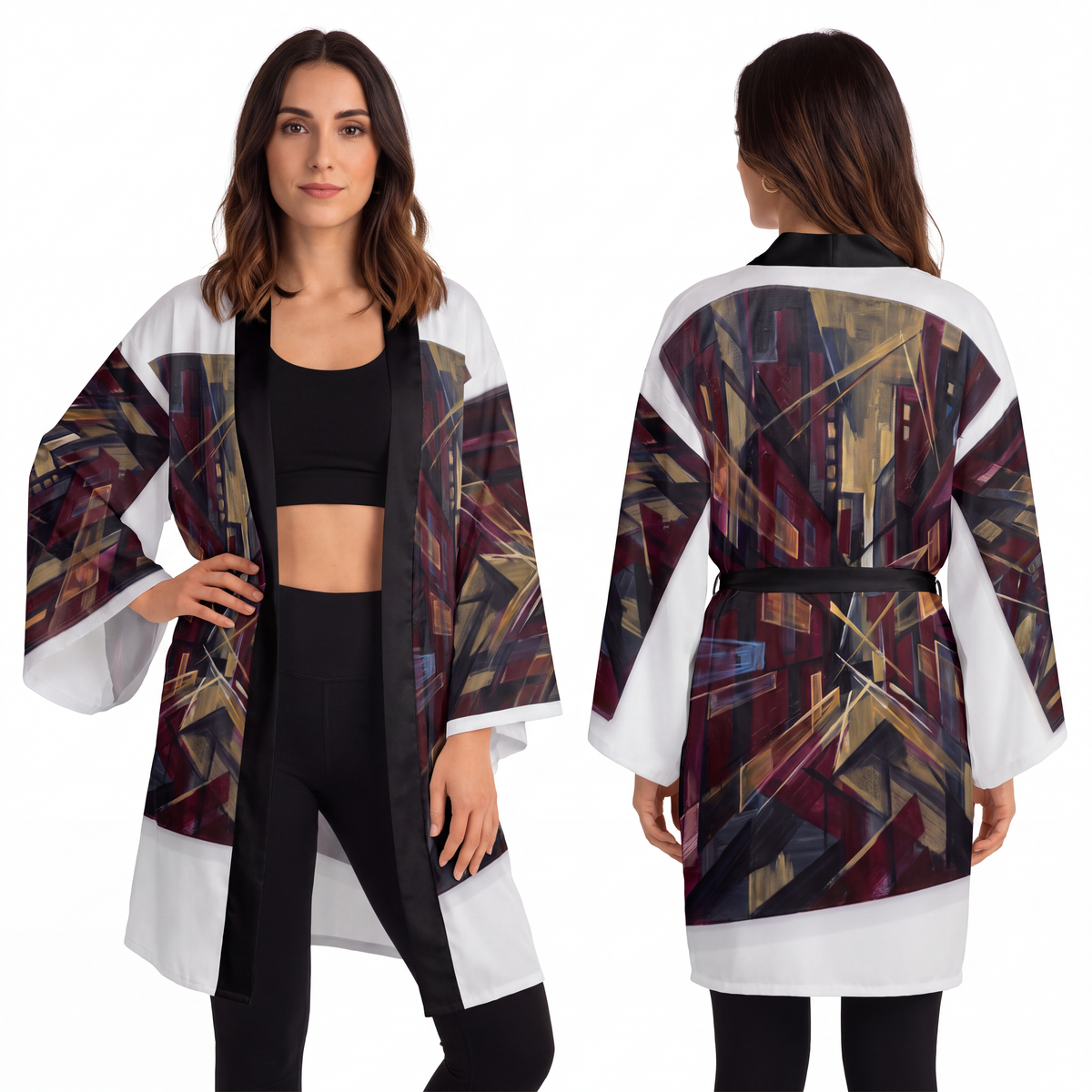 Long Sleeve Kimono Robe - Urban Glow | Echovira Gallery