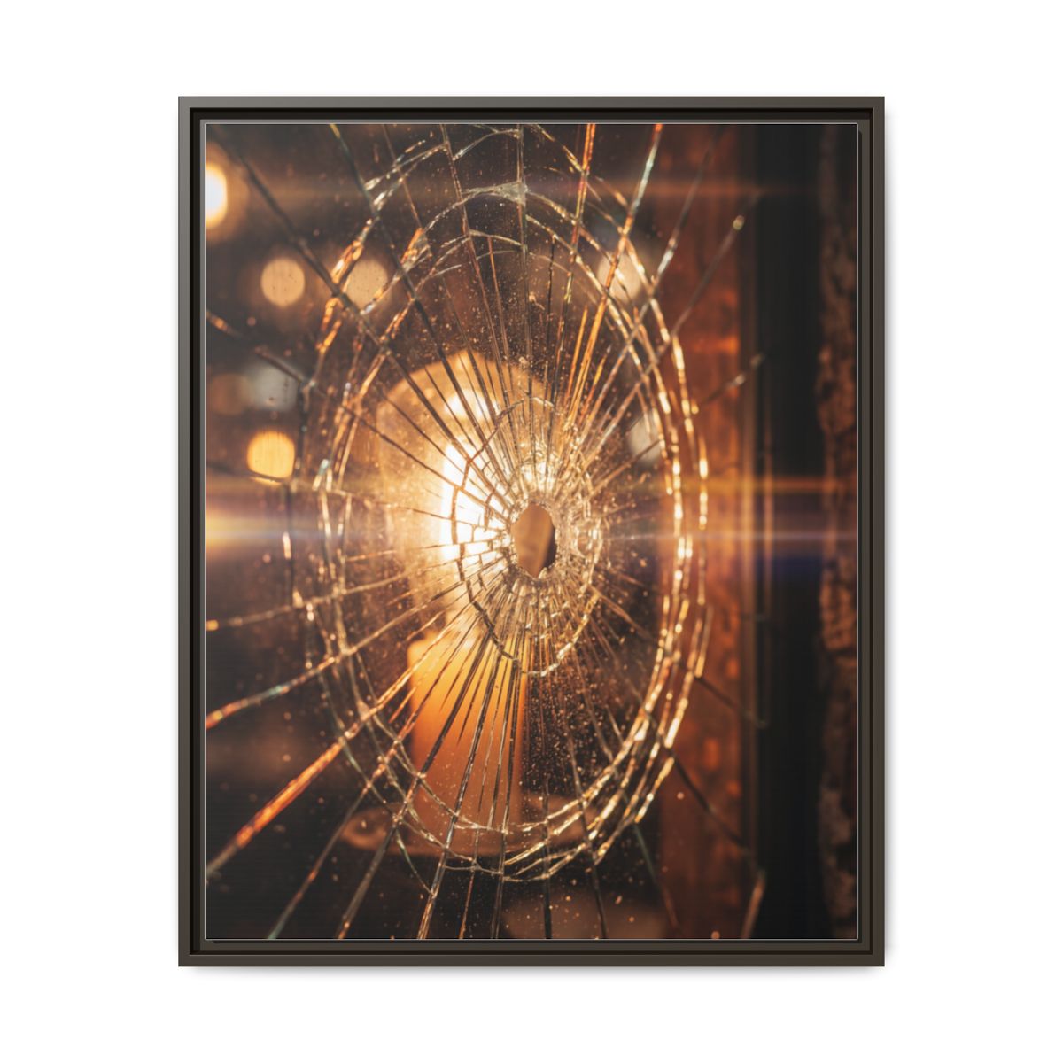 Framed Matte Canvas - Shattered Glass — Espresso / 1.25"