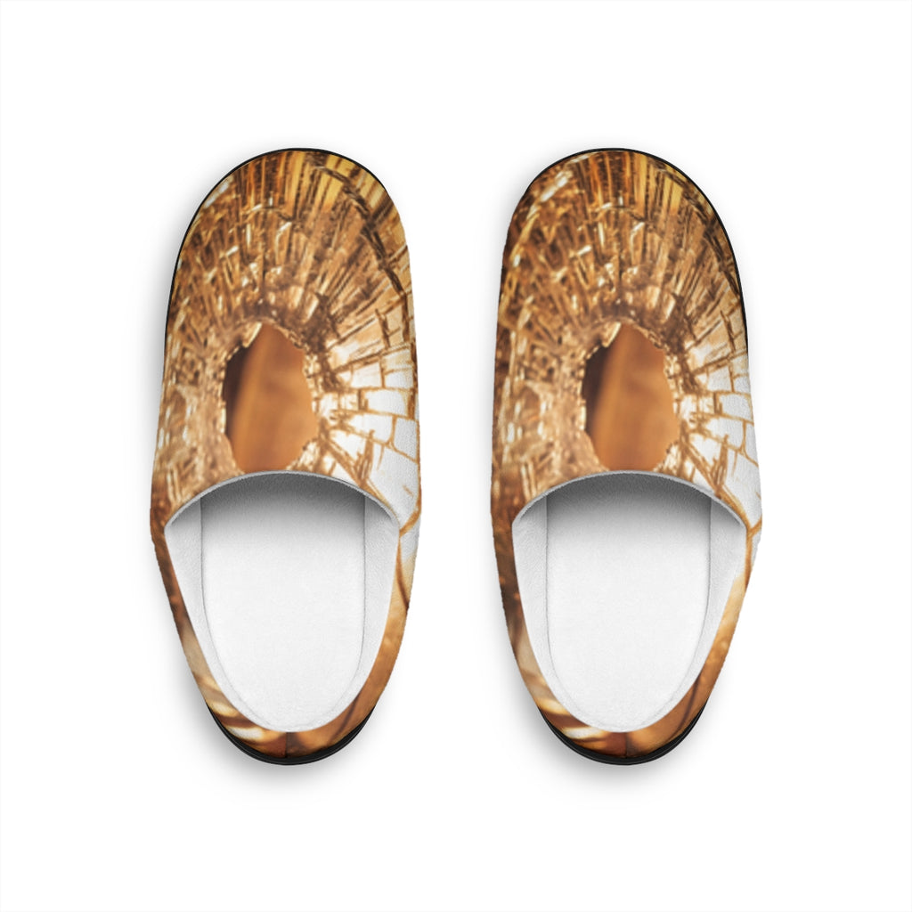 Men's Indoor Slippers - Shattered Glass Golden Hour Art |...