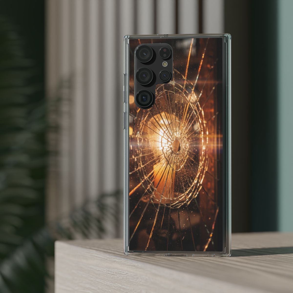 Clear Impact-Resistant Case - Fractured Glow