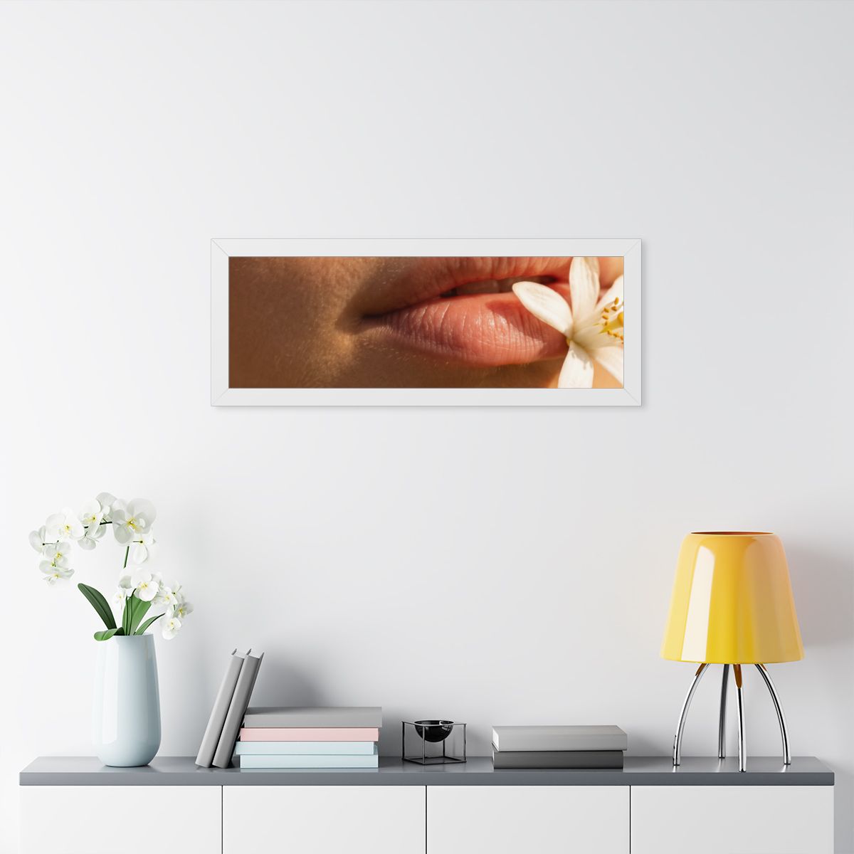 Framed Horizontal Poster - Golden Flora Panorama — White......