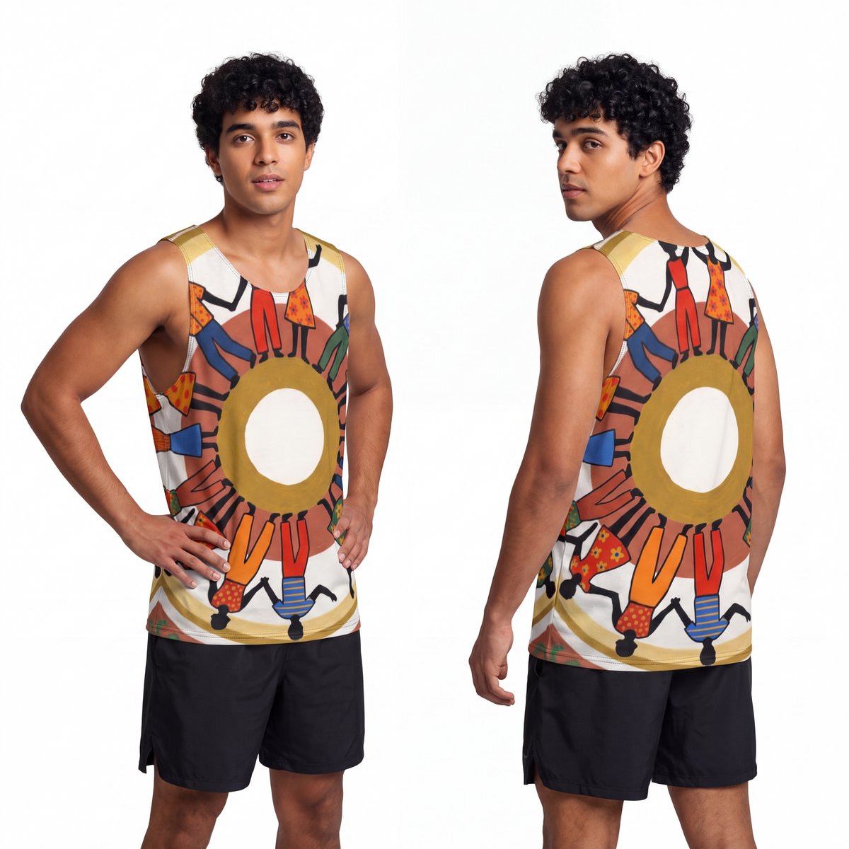 Men's Tank - Unity Mandala Folk Art | Echovira Gallery