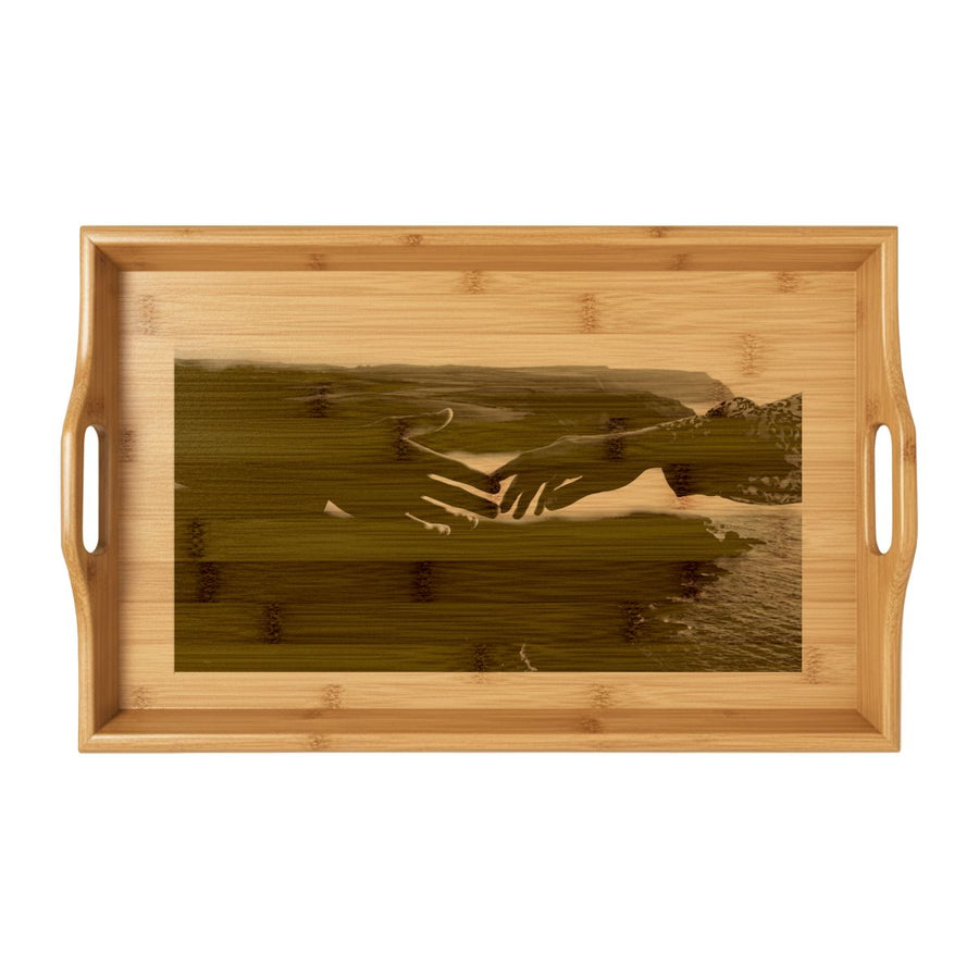 Bamboo Serving Tray - The Infinite Touch | Ethereal Coastal Art