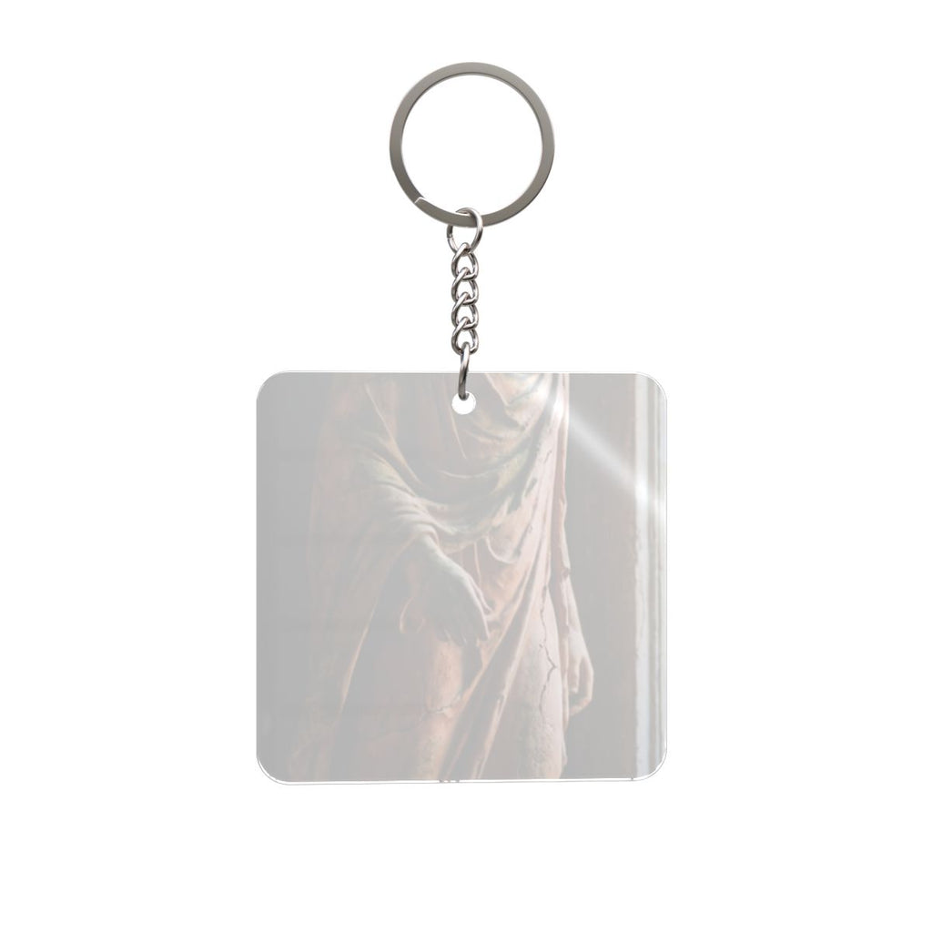 Square Keychain - Roman Statue Antique Art | Echovira...