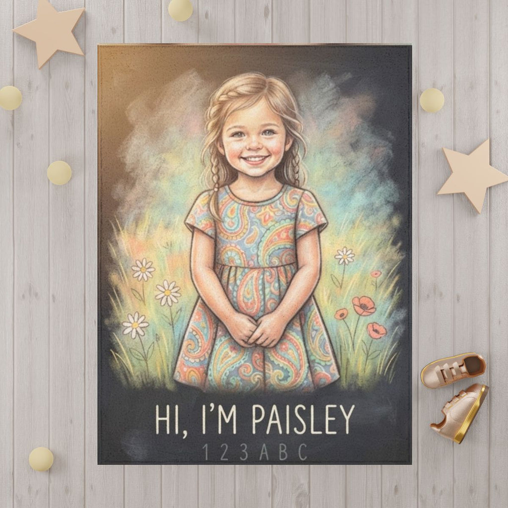 Toddler Blanket - Little Paisley Meadow Portrait Art |...