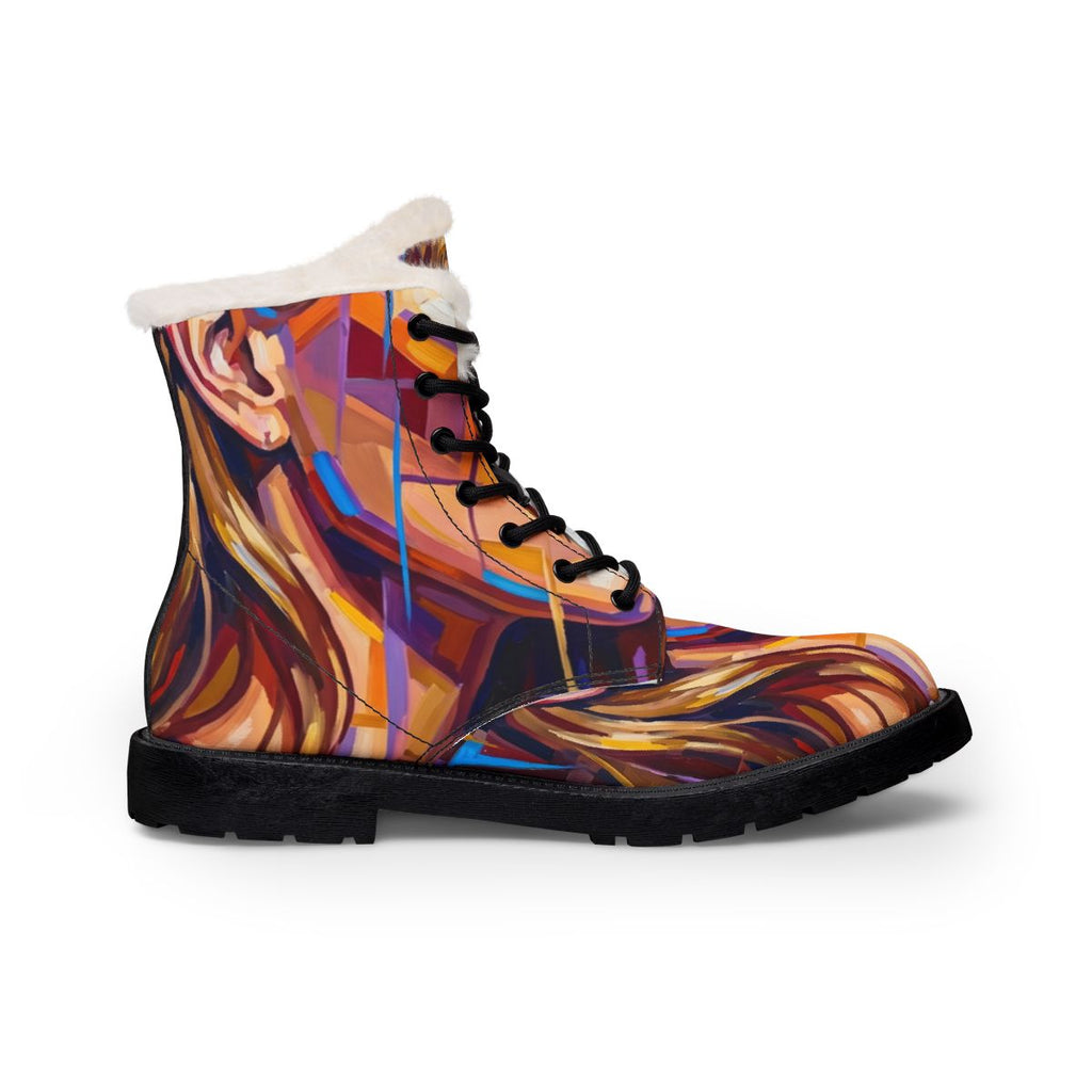 Men's Fur and Leather Boots - Shattered Elegance | Echovira...
