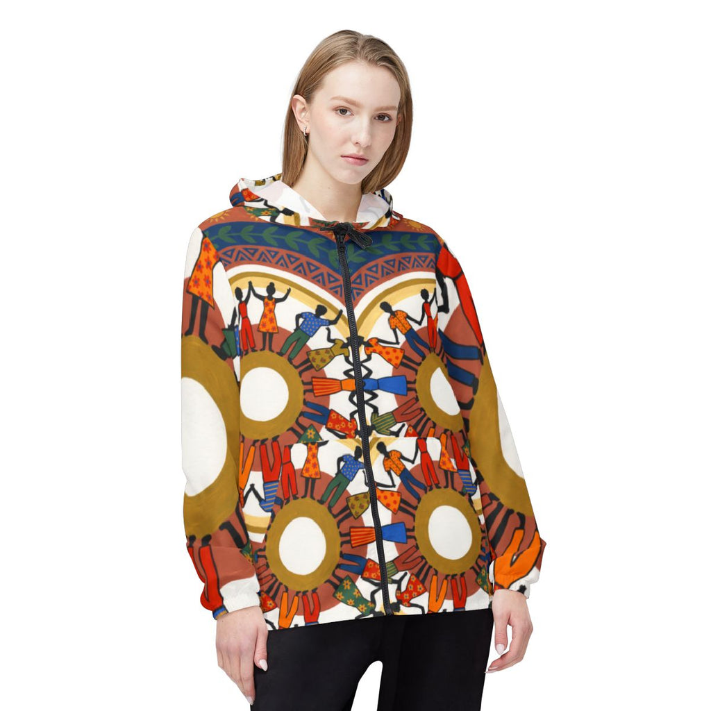 Unisex Windbreaker Jacket - Unity Mandala Art | Echovira...