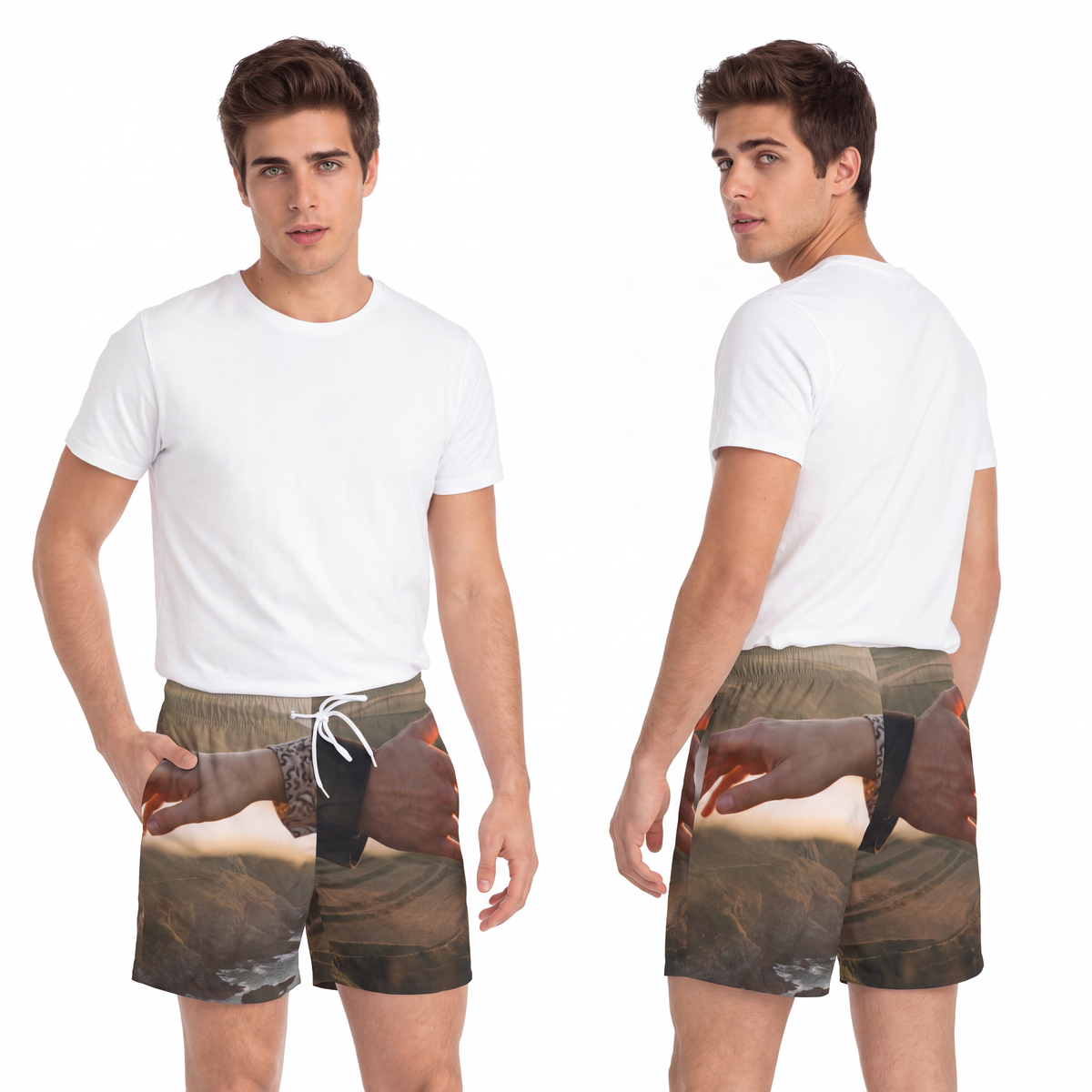 Swim Trunks - The Infinite Touch | Ethereal Coastal Art |...
