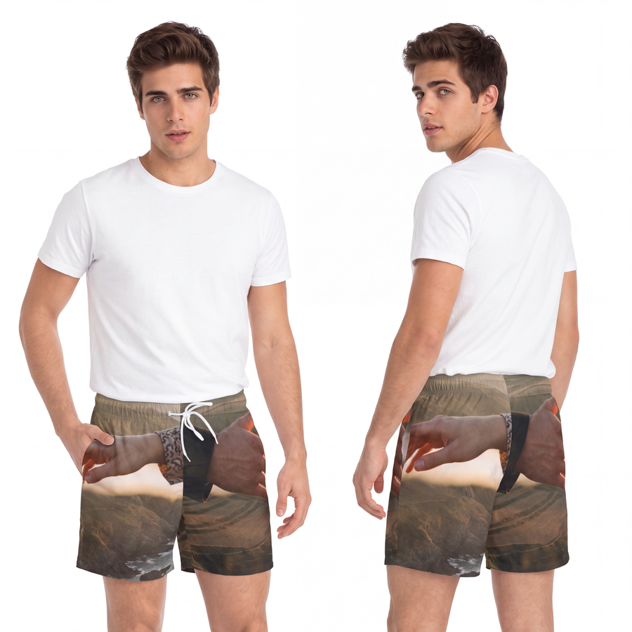 Swim Trunks - The Infinite Touch | Ethereal Coastal Art
