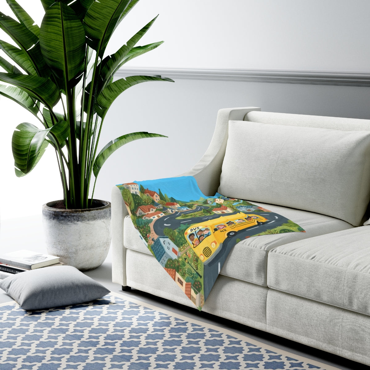 Baby Swaddle Blanket - Sunny Bus Meadow | Echovira Gallery