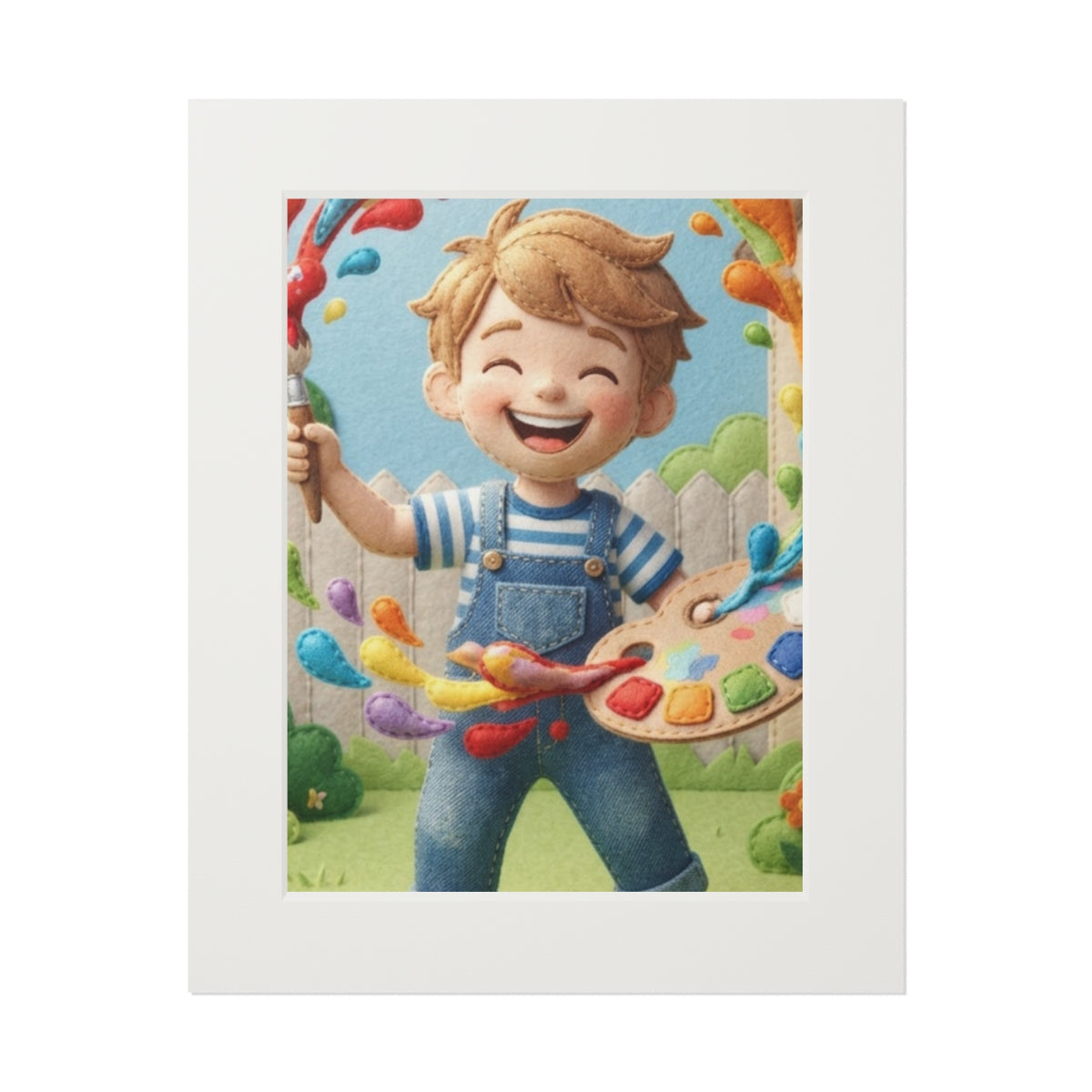 Fine Art Print Passepartout - Little Painter — Portrait... |...