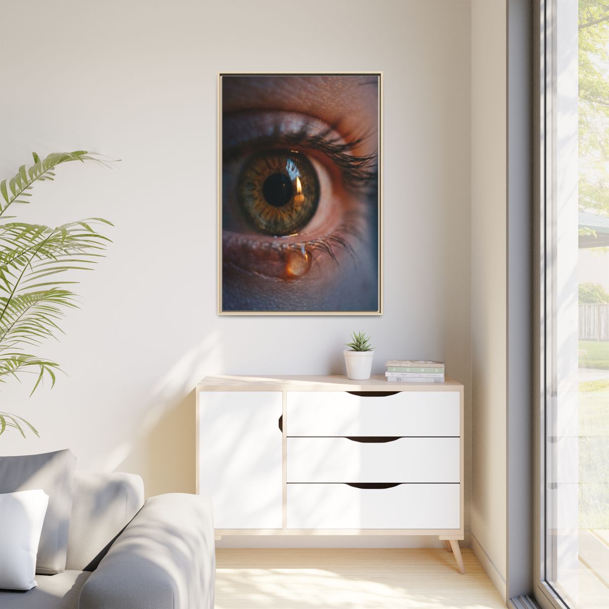 Matte Canvas, Framed - Amber Iris Reflection Fine Art Print...