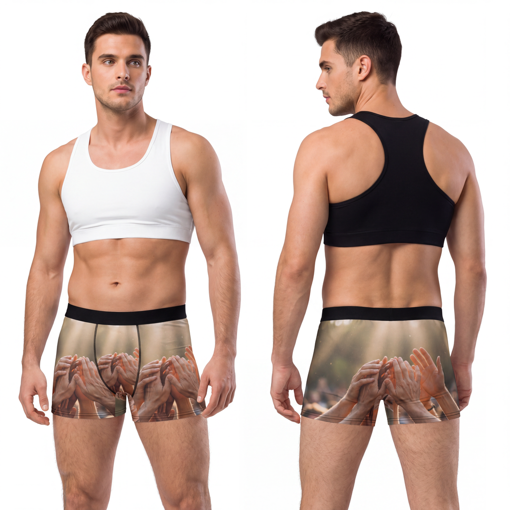 Men's Boxer Briefs - Golden Rays of Unity Wall Art |...