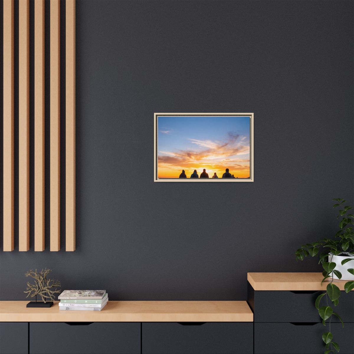 Framed Canvas - Sunset Silhouette