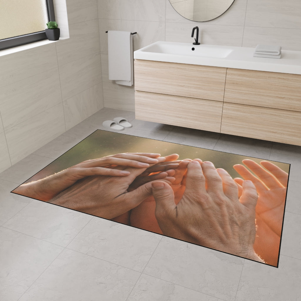 Heavy Duty Floor Mat - Golden Rays of Unity Wall Art |...