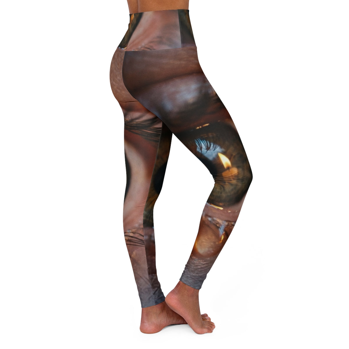 High Waisted Yoga Leggings - Amber Iris Reflection Fine Art...