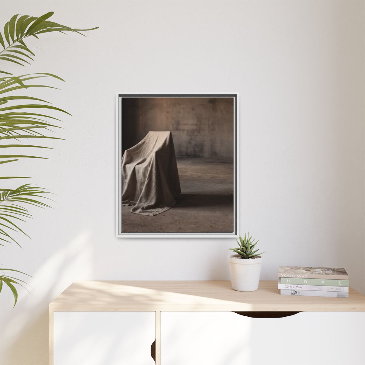Matte Canvas, Framed - Draped Silence Still Life Art... |...