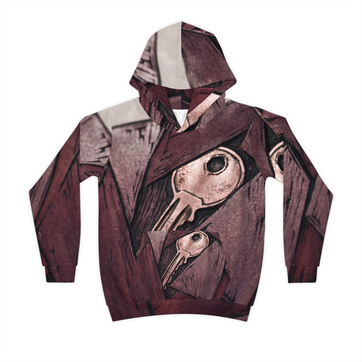 Children's Hoodie Vintage Key Mosaic Art