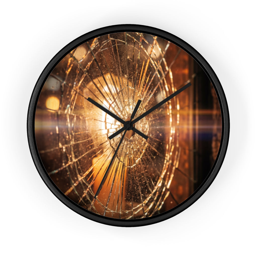 Wall Clock - Shattered Amber Edge