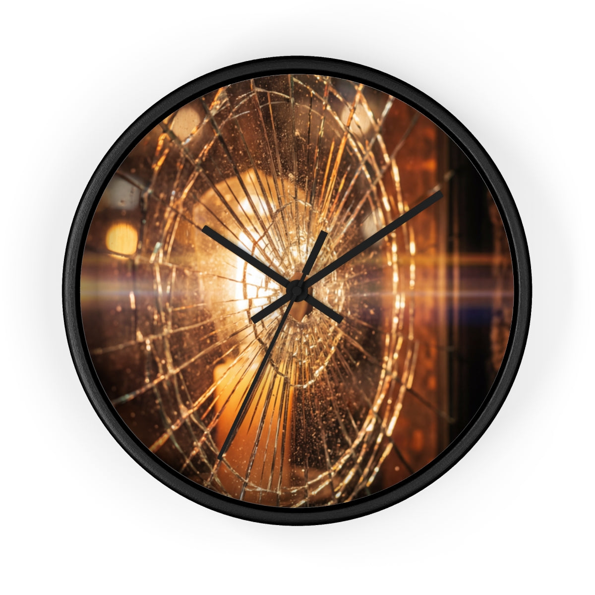 Wall Clock - Shattered Amber Edge