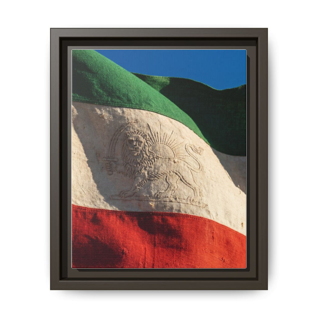 Framed Canvas Art - Distressed Flag — Espresso / 1.25"