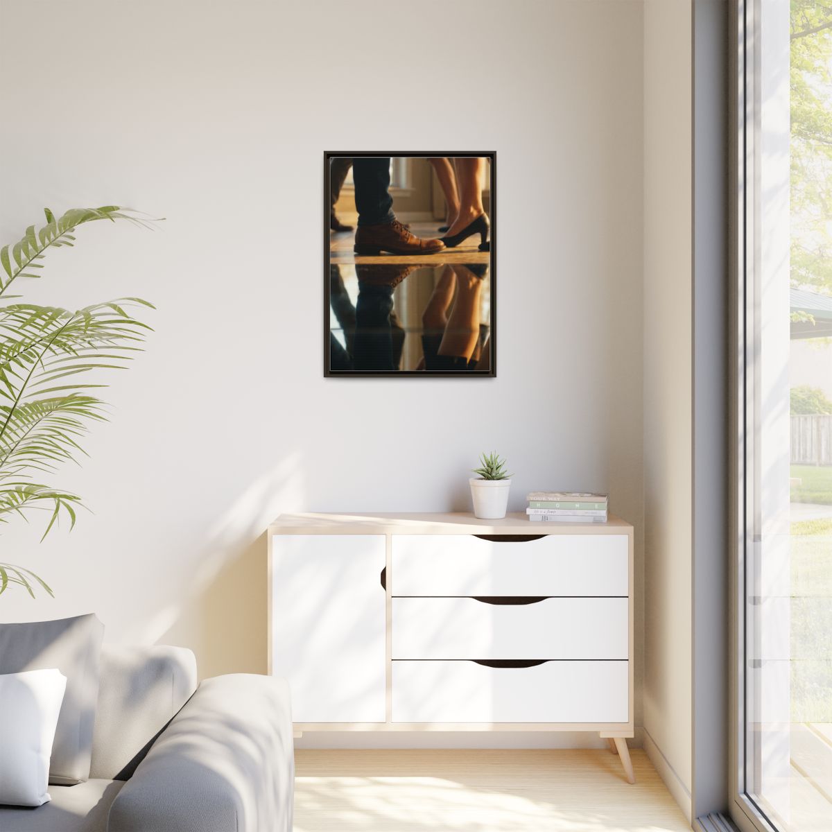 Matte Canvas, Framed - Golden Hour Reflections Cinematic Art...