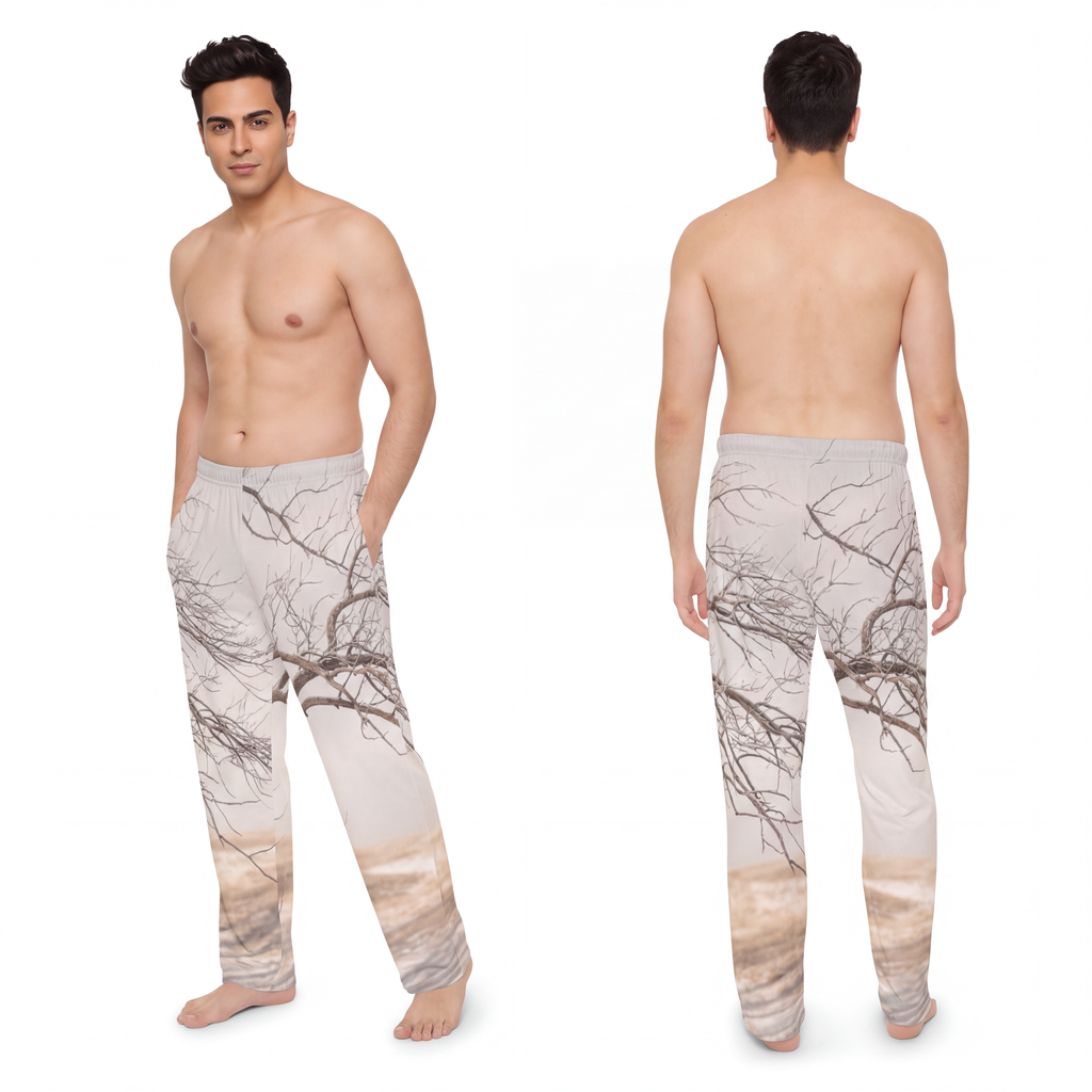 Men's Pajama Pants - Winter Branch Solitude Landscape |...