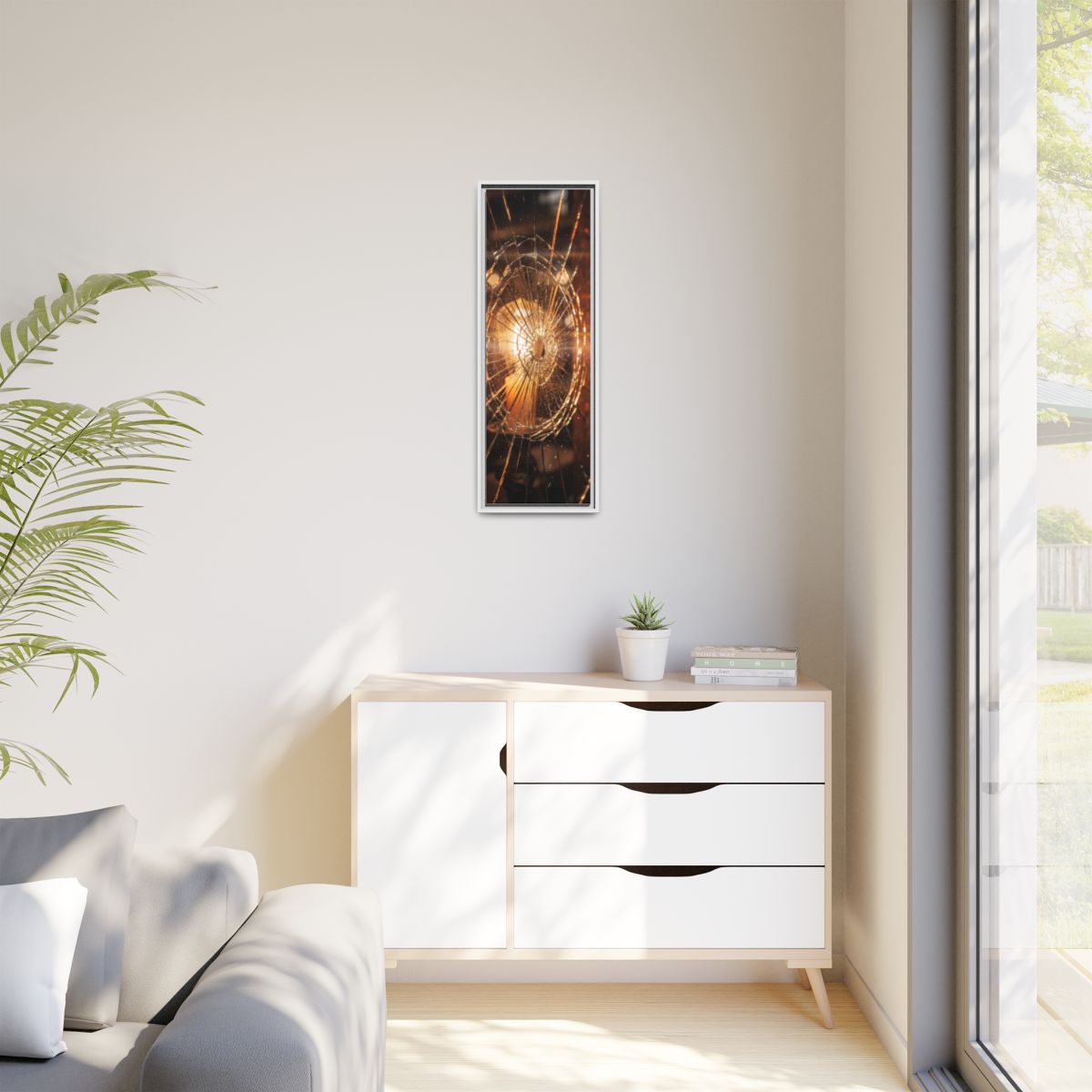 Matte Canvas, Framed - Golden Fractured Art — White / 1.25"...