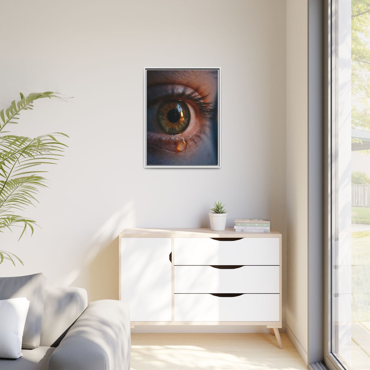 Matte Canvas, Framed - Amber Iris Reflection Fine Art Print...