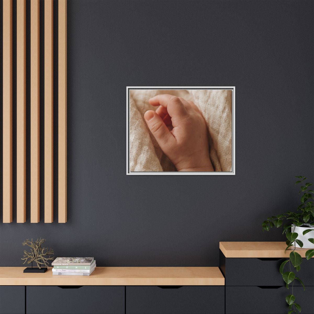 Framed Matte Canvas - Tender Newborn Hand (10×8, 12×9... |...