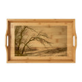 Bamboo Serving Tray - Winter Branch Solitude Landscape |...