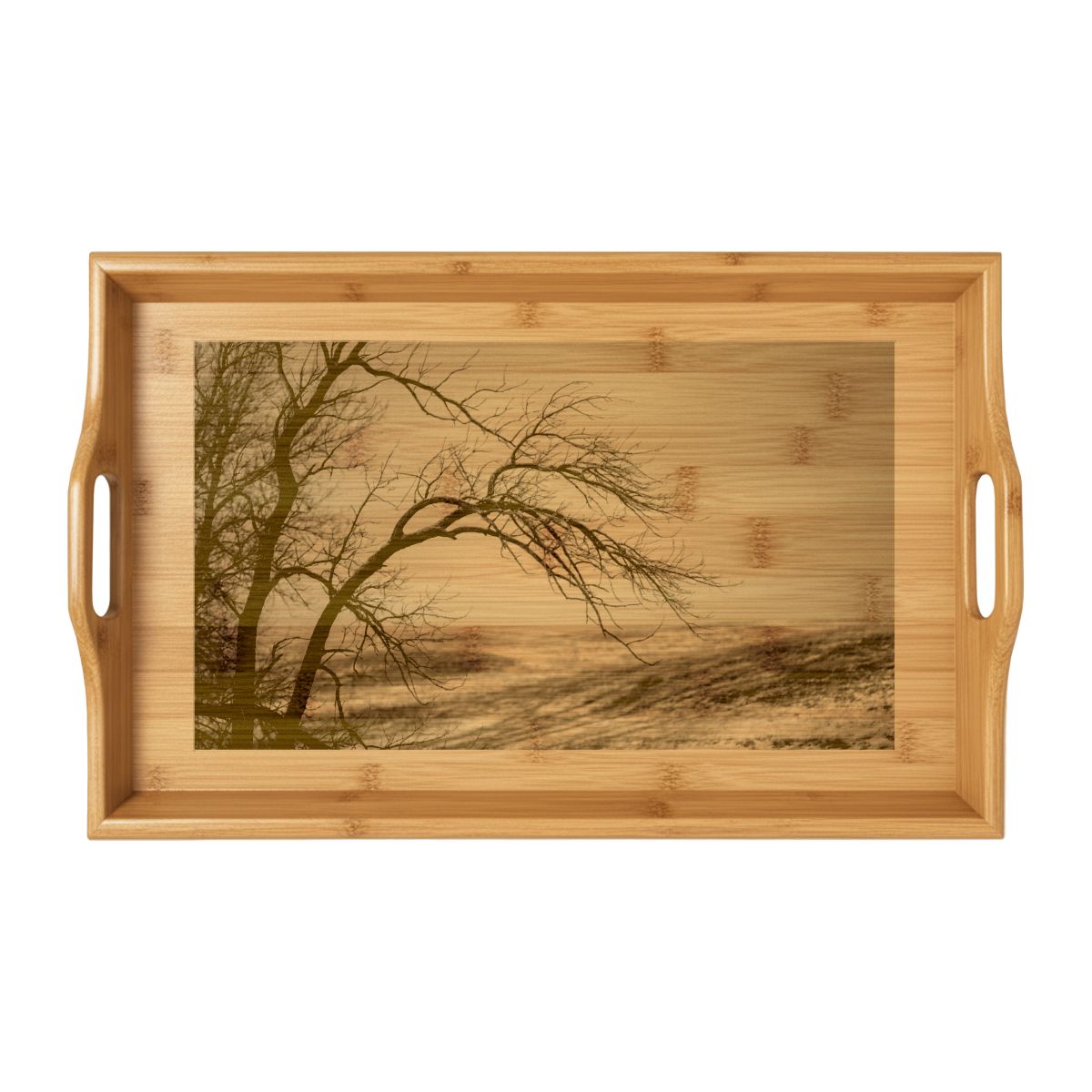 Bamboo Serving Tray - Winter Landscape