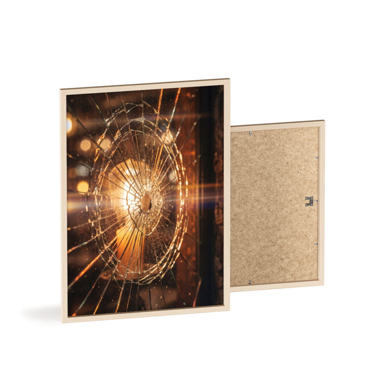 Wood Framed Poster - Cinematic Fracture — Portrait