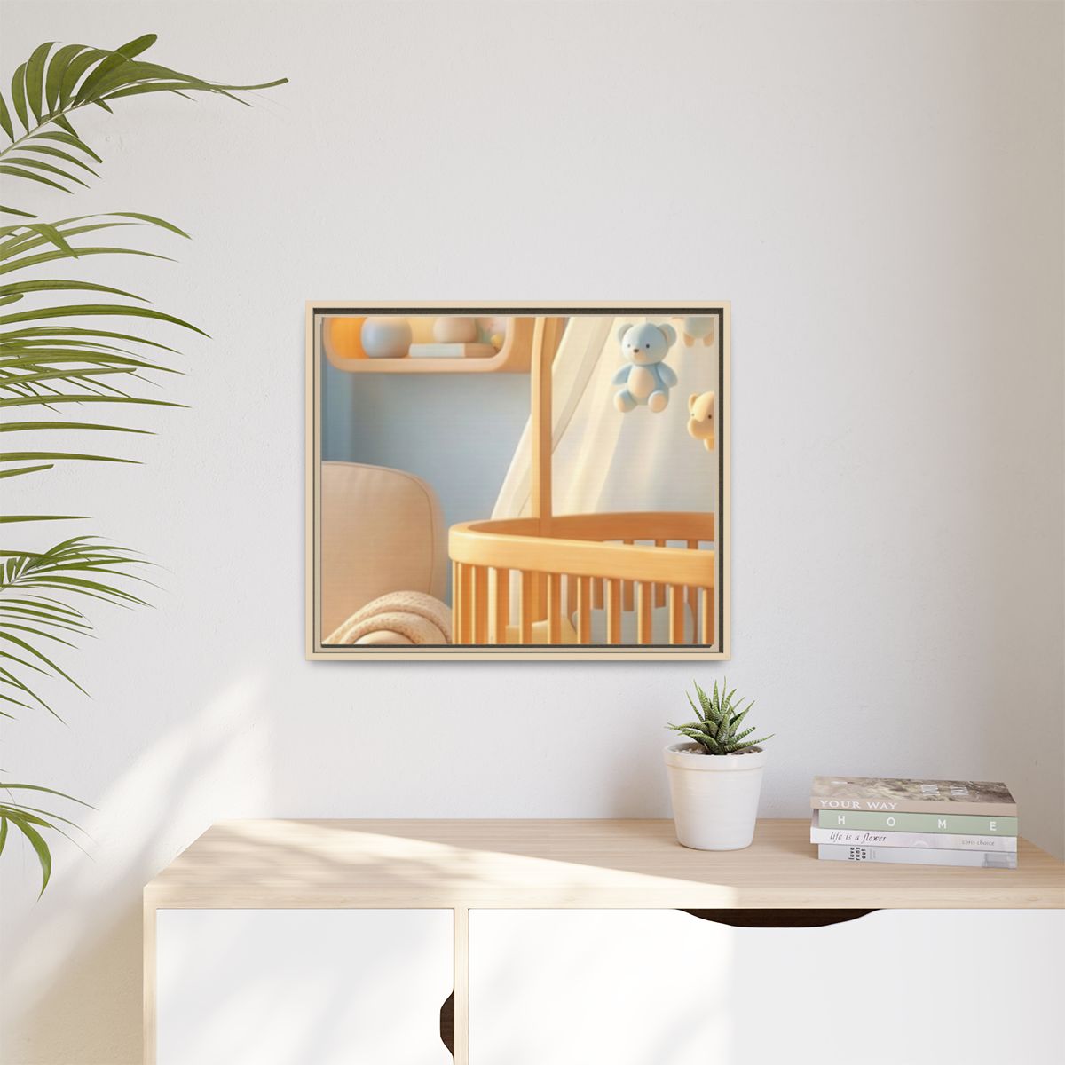 Matte Canvas, Framed - Dreamy Serene Nursery Art — Natural /...