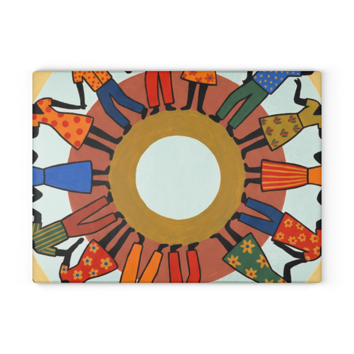 Glass Cutting Board - Unity Mandala Folk Art | Echovira...