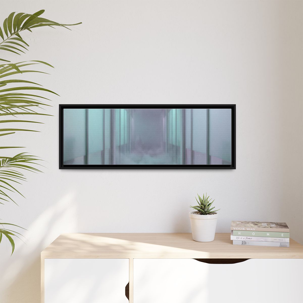 Matte Canvas, Framed - Liminal Corridor Fog Art Print —... |...