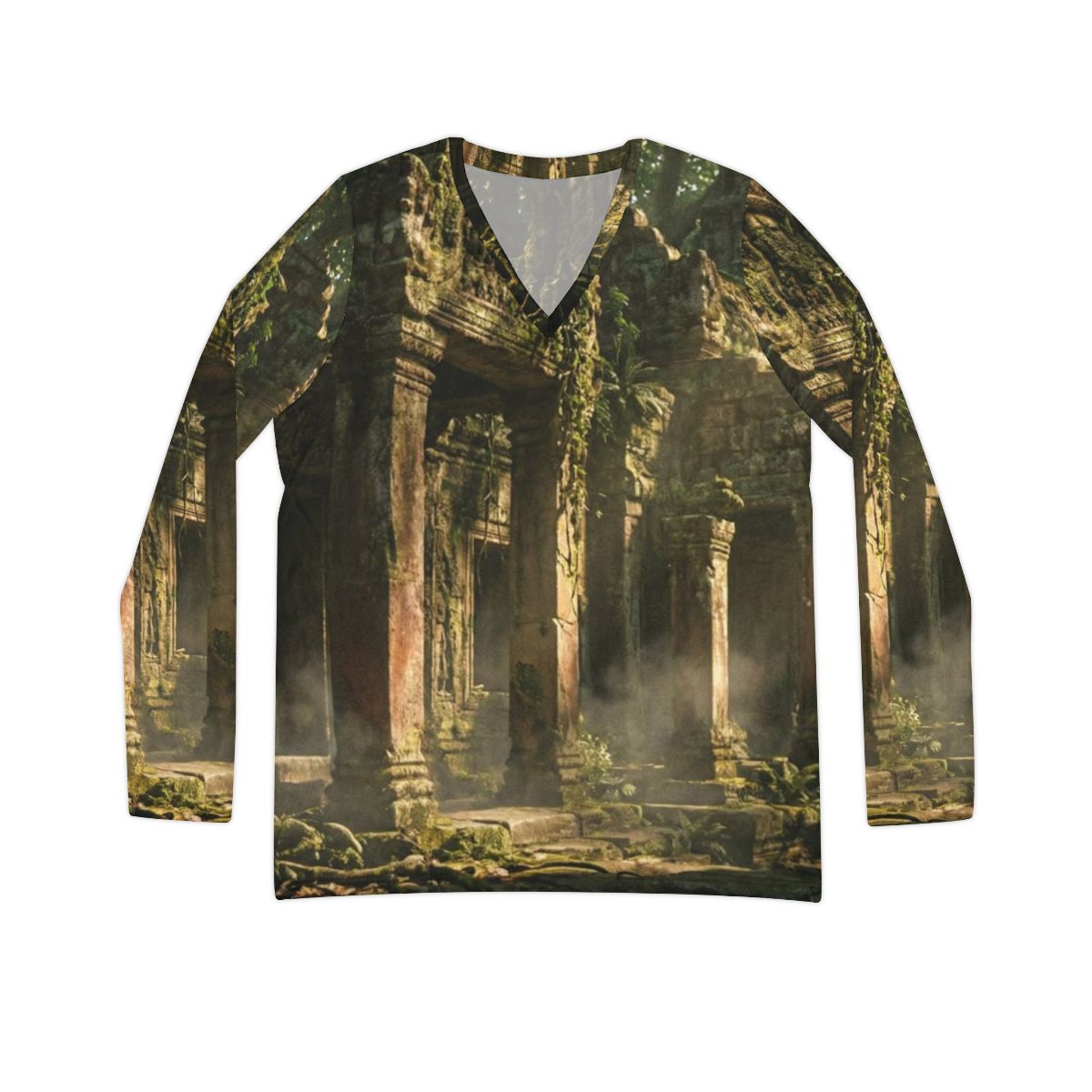 Women's V-Neck Shirt - Ancient Sanctuary | Echovira Gallery