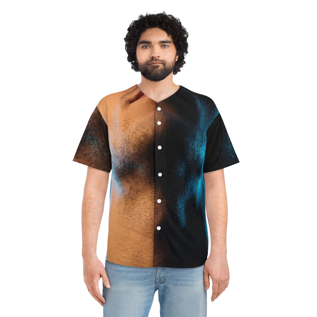 Men's Baseball Jersey - Neon Horizon Portrait | Echovira...
