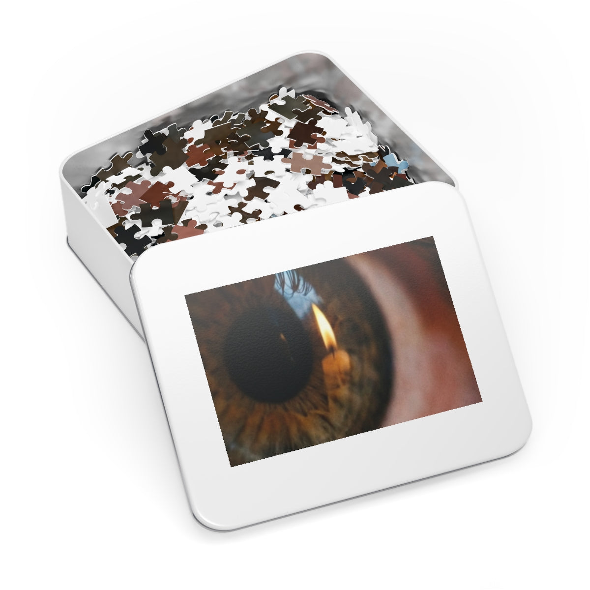 Jigsaw Puzzle with Tin - Amber Iris Reflection Fine Art... |...