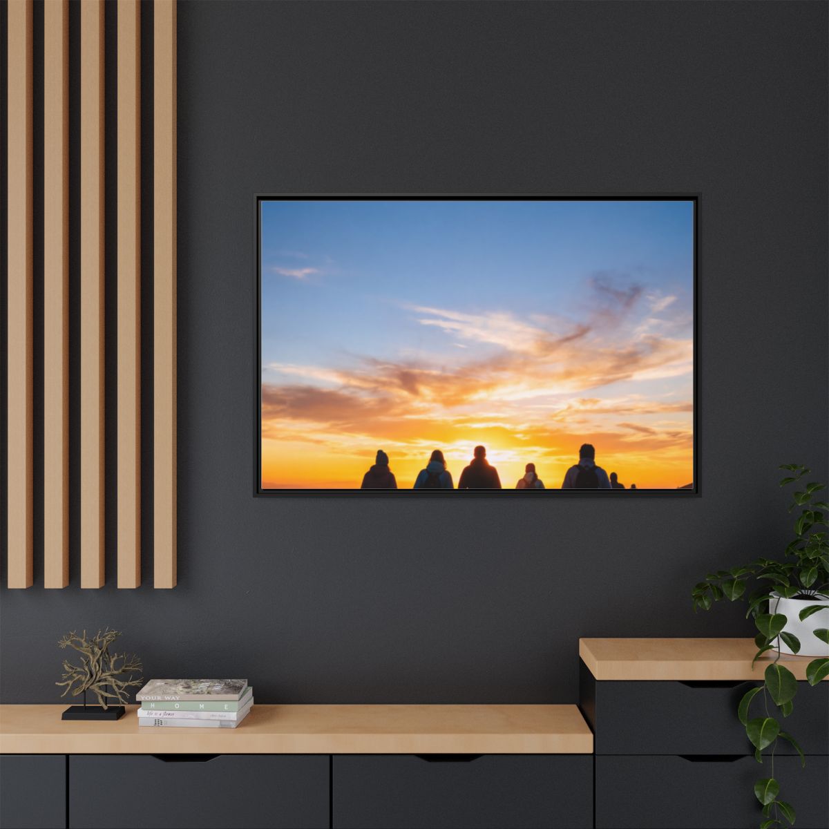 Framed Matte Canvas - Radiant Sunset Art — Black / 1.25"