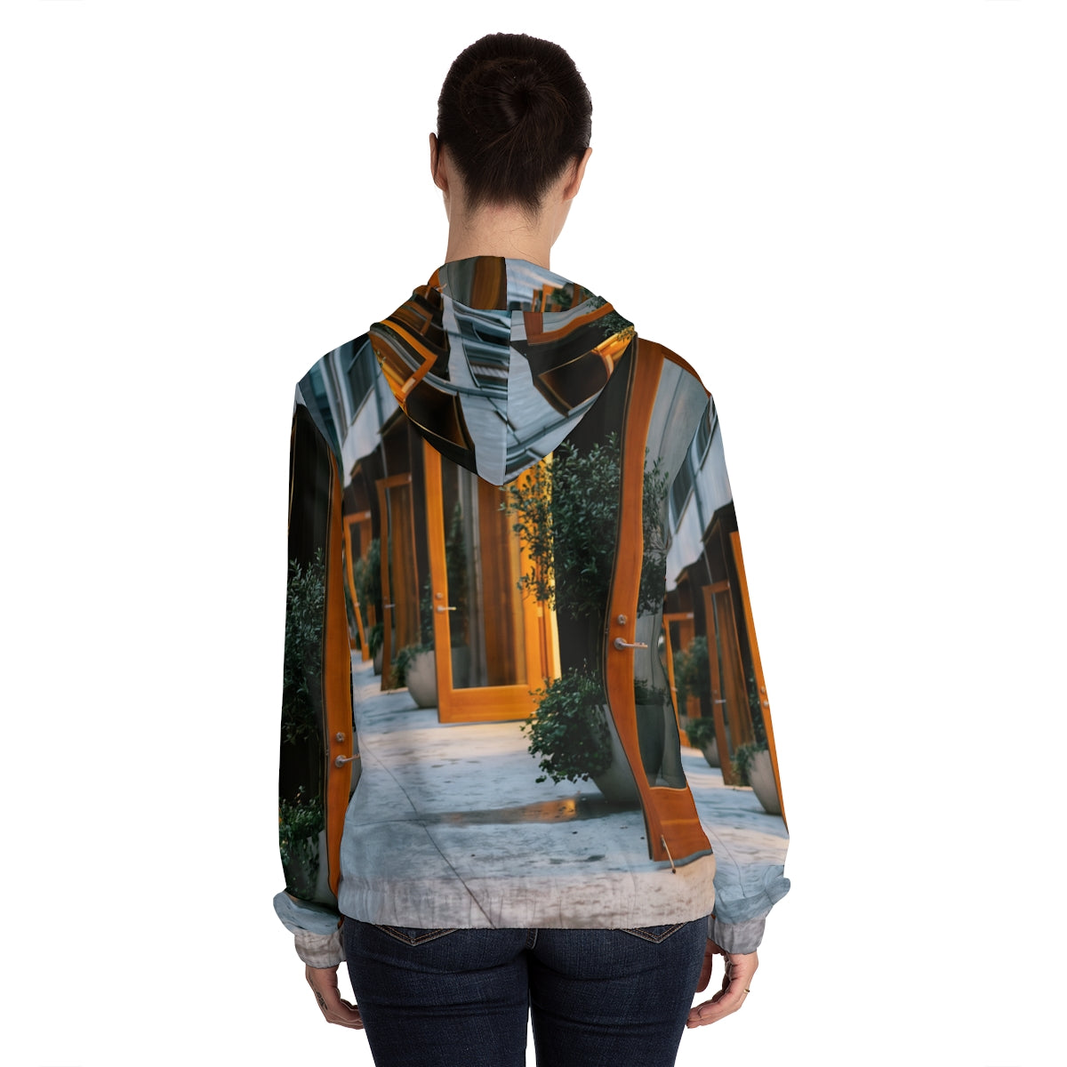 Women's Full-Zip Hoodie - Twilight Courtyard | Echovira...
