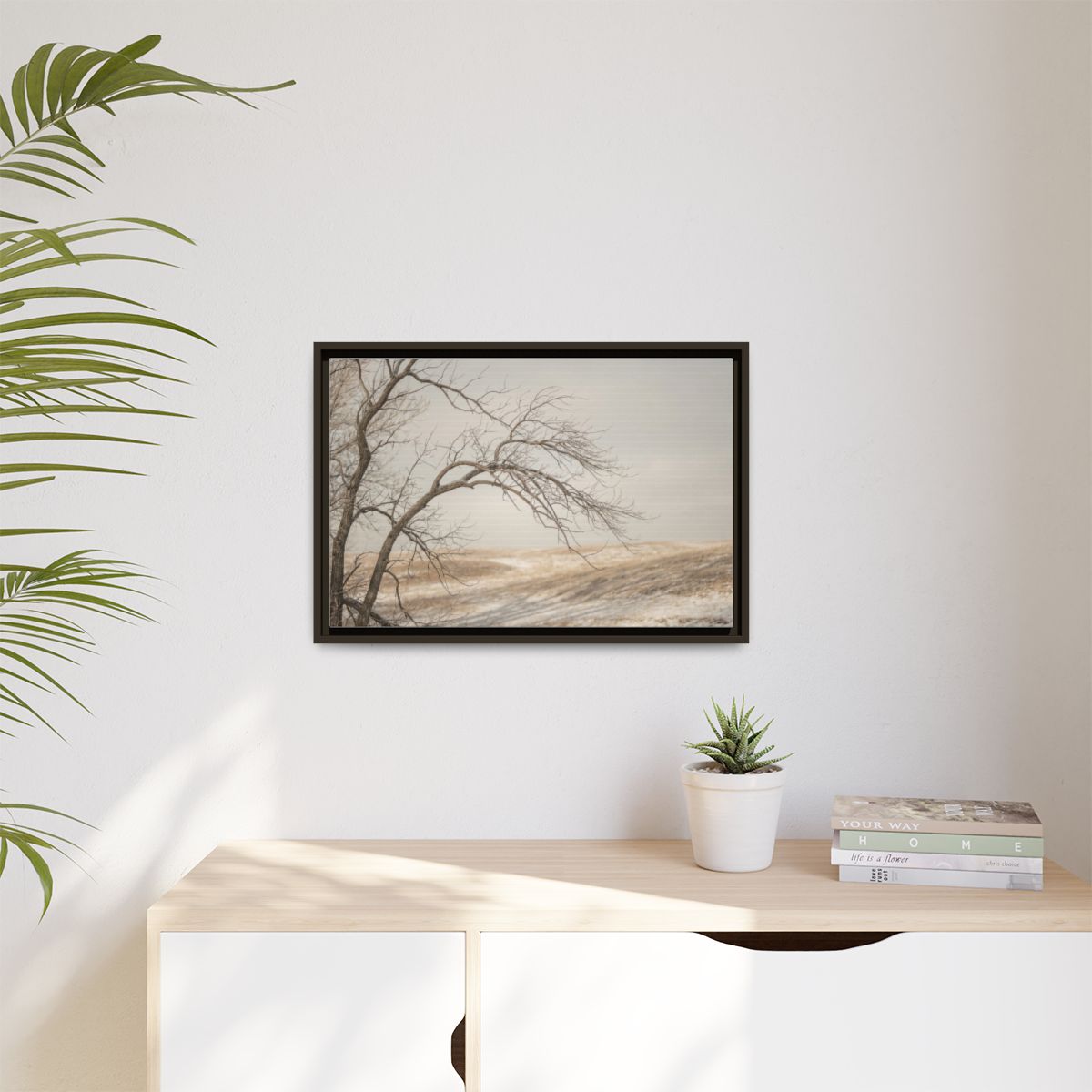 Matte Canvas, Framed - Winter Branch Solitude Landscape —......