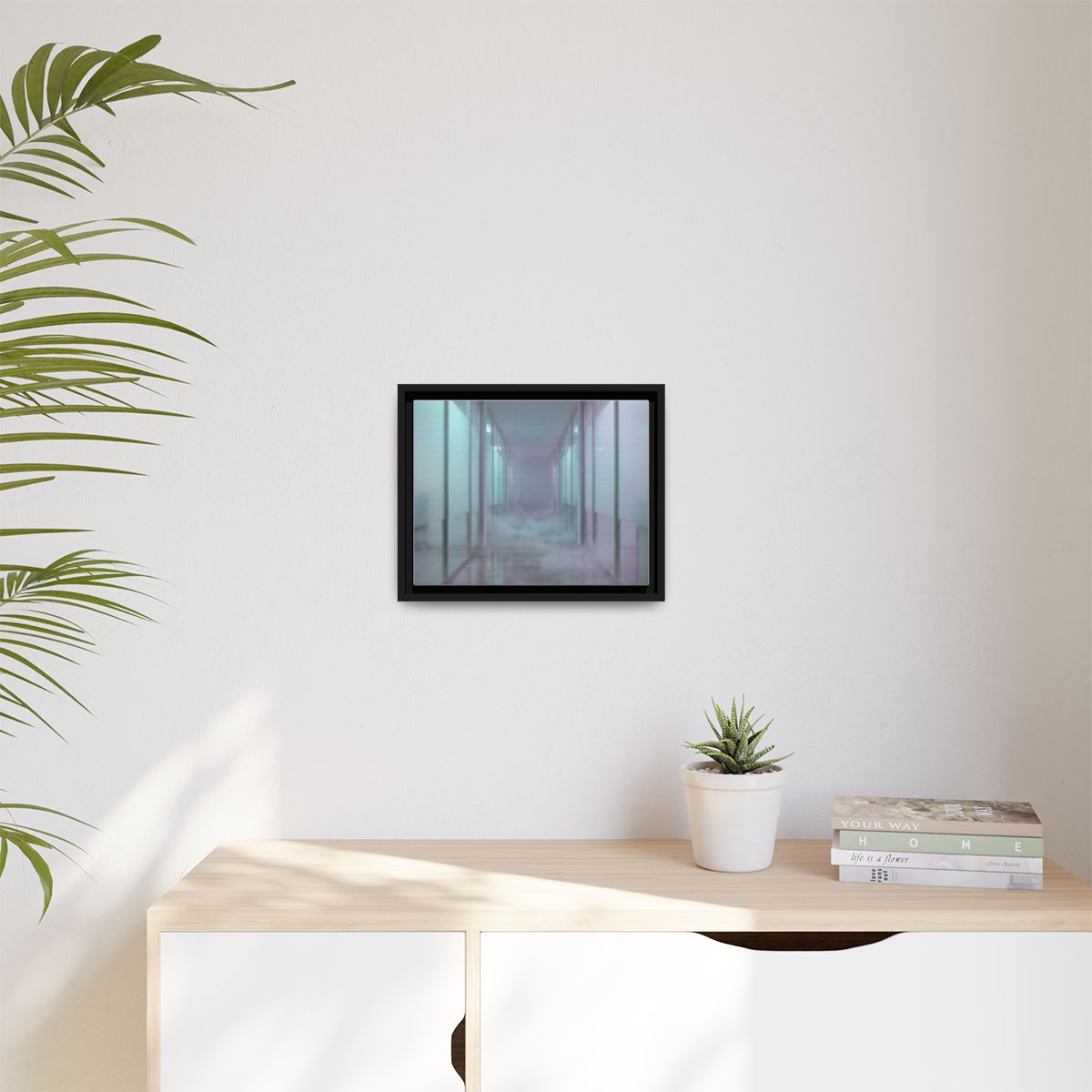 Matte Canvas, Framed - Liminal Corridor Fog Art Print —... |...