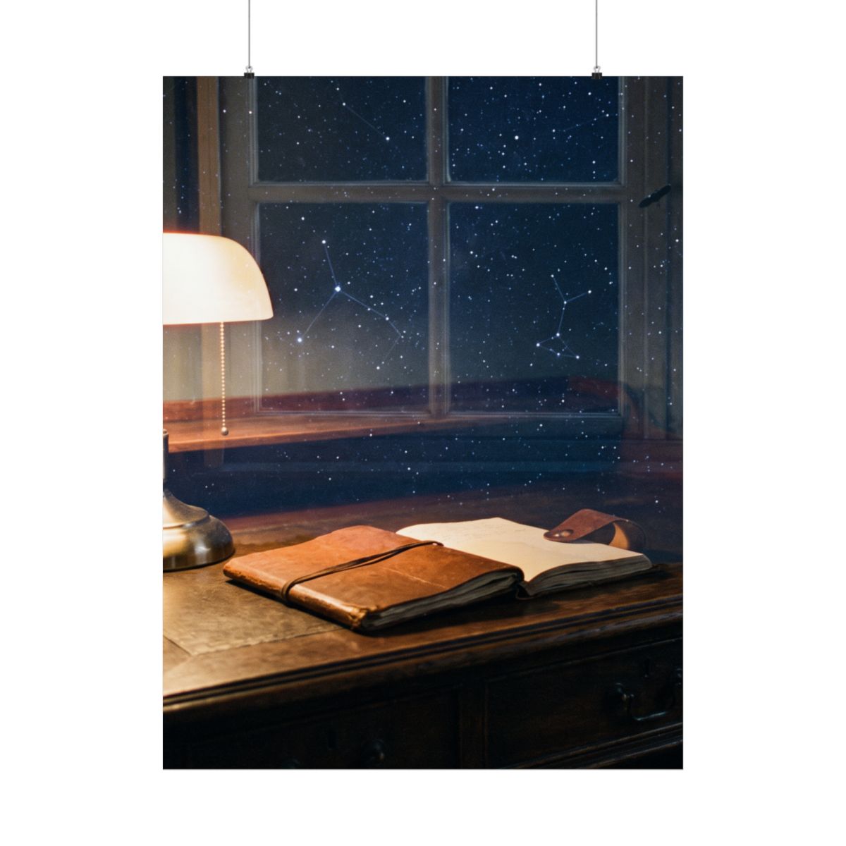 Matte Vertical Posters - Midnight Study Desk - Dark Academia...